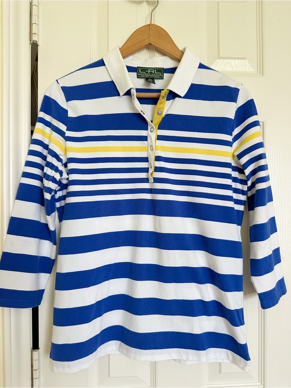 Lauren Active Ralph Lauren Striped Polo in Blue, White & Yellow